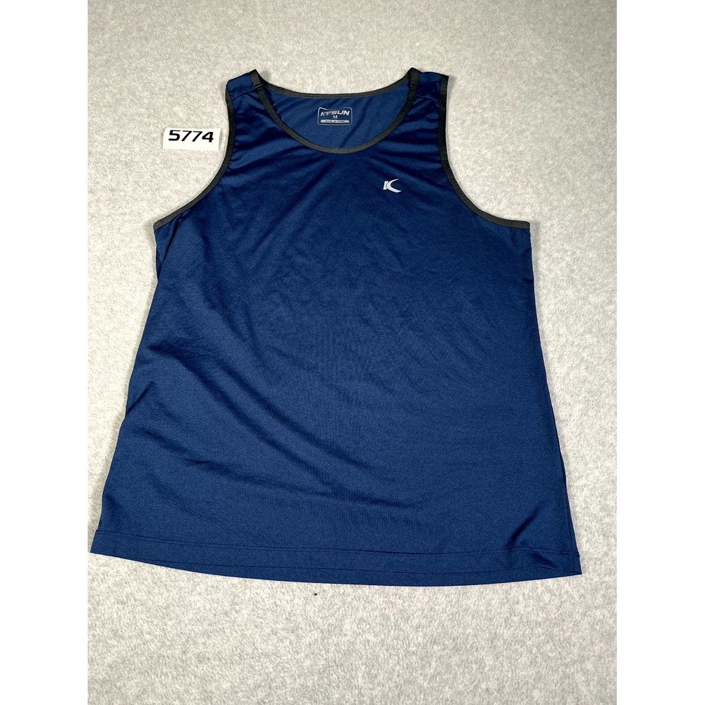 Kpsun Tank Top Mens Medium Blue Logo Athletic Round Neck Training Performance